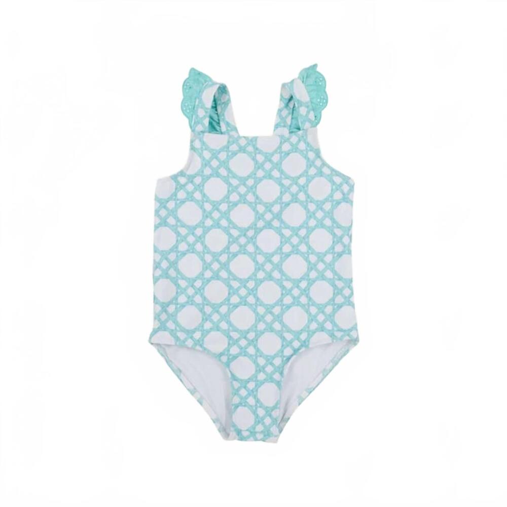 NEW THE BEAUFORT BONNET COMPANY girls' long bay bathing suit in catamaran cane
